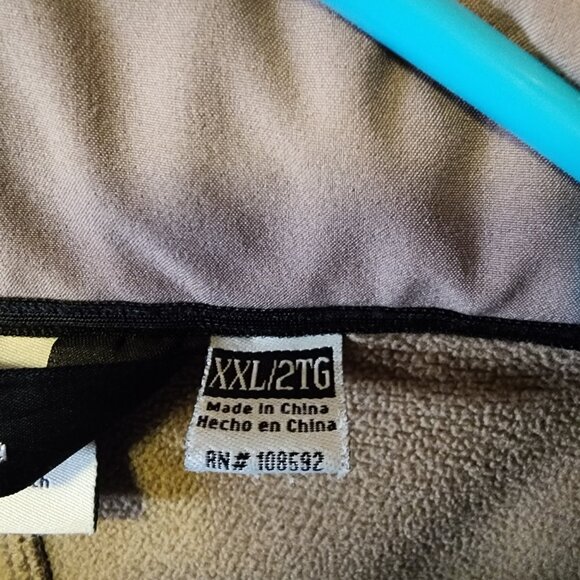 Men's 2XL Black Diamond Tan Fleece Lined Zip Up Soft Shell Jacket - Picture 8 of 10